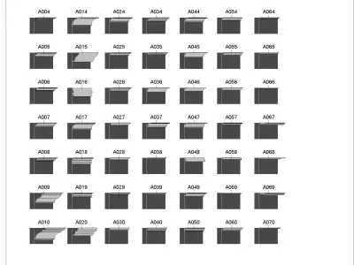 Revit cornices collection historic details 130 profiles 3D model