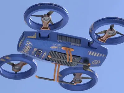 Sci-fi Drone PBR 3D model