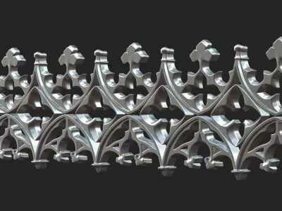 Gothic ornament 10 Low-poly 3D model