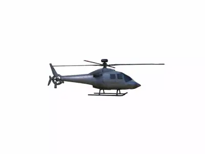 Square Crop Of Helicopter Flying In Sky 3d Render 3D model