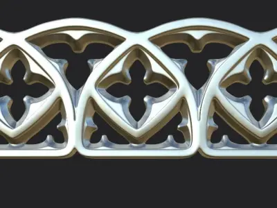Gothic ornament 1 Low-poly 3D model