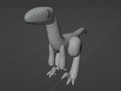 Velociraptor cute 3D model 3D model