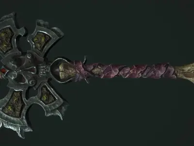 Undead poleaxe Low-poly 3D model