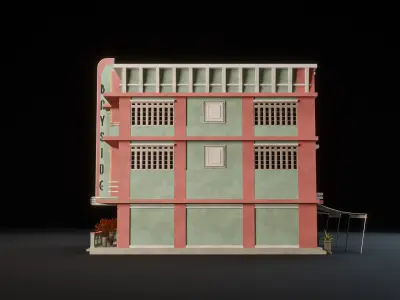 MIAMI VICE CITY ART DECO BUILDING 7 3D model
