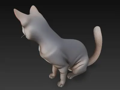 Cat Realistic 3D Model Basic - Low Poly Realistic Low-poly 3D model