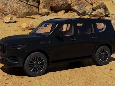 Infiniti QX80 2018 Low-poly 3D model