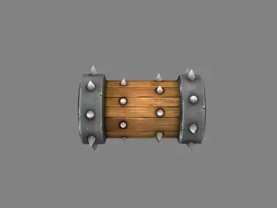 Game Trap - Cartoon Rolling Wood Low-poly 3D model