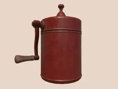 Basic Vintage IceCream Maker Low-poly 3D model