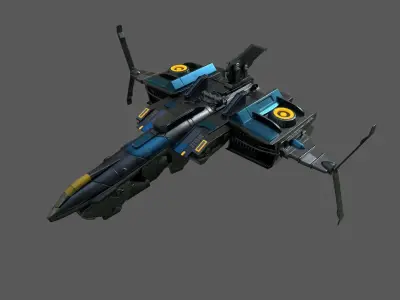 Spaceship Commander Starship combat low poly space scifi  Low-poly 3D model