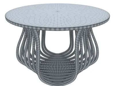 Coffee table Low-poly 3D model 16