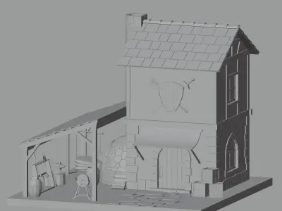 Forge Low-poly 3D model