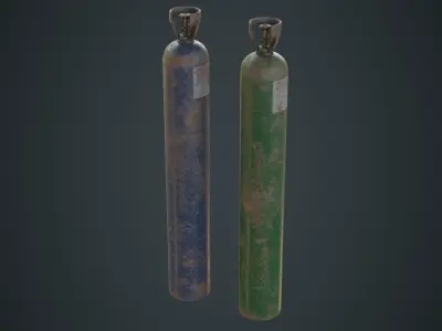 Gas Cylinder 2C Low-poly 3D model
