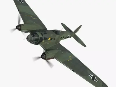 Heinkel He 111 B3-DB Low-poly 3D model
