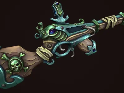 Pirate assault rifle Low-poly 3D model