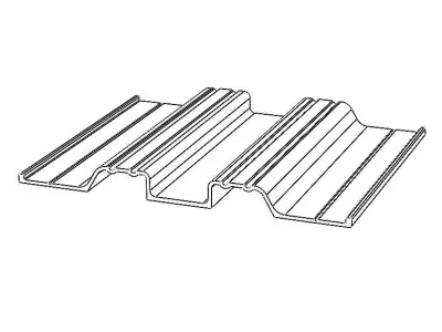 Aluminum Extruded Truck or Trailer Deck Plank MOD AL-041ap Low-poly 3D model
