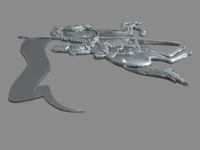 Knight on horseback and banner 3D print model