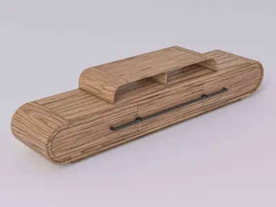 Furniture Set wooden box with handle 3D model
