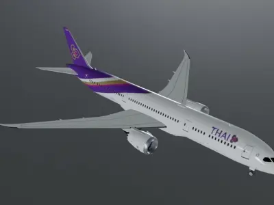 Thai airways Boeing 787 9 3d model Low-poly 3D model