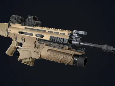 FN SCAR-L-H - EGLM Low-poly 3D model