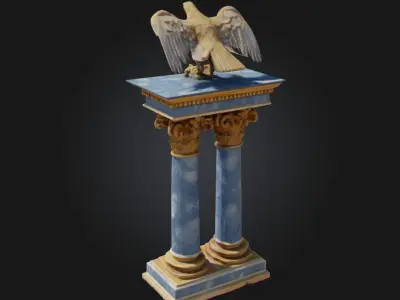 Majestic Eagle Pedestal  Symbol of Power and Nobility in Stone 3D model