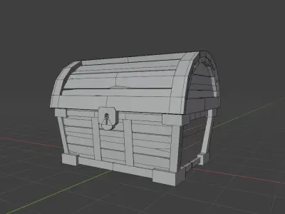 Treasure chest 4 Low-poly 3D model