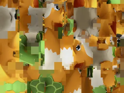 Fox-Turtle Hybrid Free low-poly 3D model