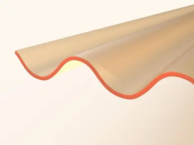 Corrugated Polycarbonate Plastic Sheet Free 3D model