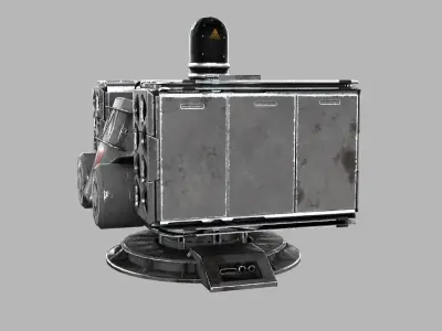 Sci-fi Turret Rocket Launcher Low-poly 3D model