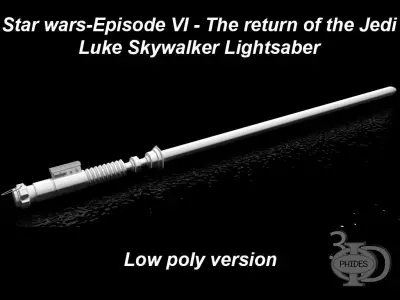 Luke Lightsaber Low poly version Low-poly 3D model