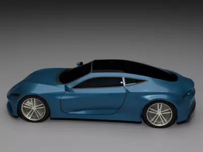 High Poly Car Game ready Sports Vehicle FBX OBJ STL 3D model