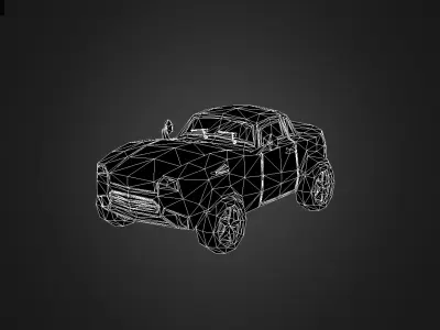 Lowpoly Stylized Toon Muscle Car gradient tex Free low-poly 3D model