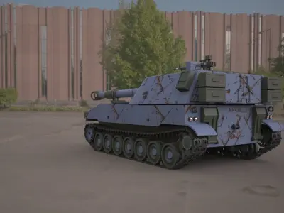 m109 howitzer 155mm tank  3D model