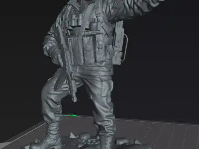 Battlefield Squad Leader STL Modern Military Miniature Model 3D print model