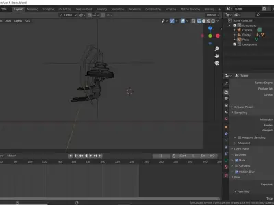 Sci-fi drone Low-poly 3D model