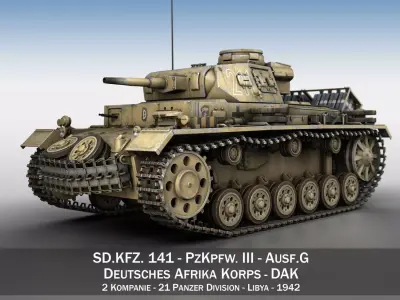 PzKpfw III - Ausf G - DAK - 211 3D model