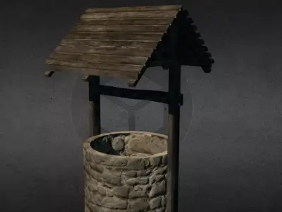 Medieval well Free low-poly 3D model
