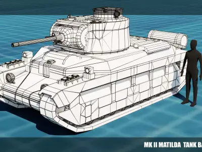 MK II Matilda Tank Base Mesh Low-poly 3D model