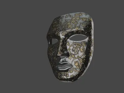 Metal mask Low-poly 3D model