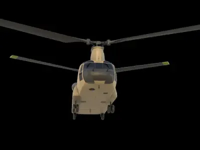 CH-47 chinhook  military transport helicopter 3D model