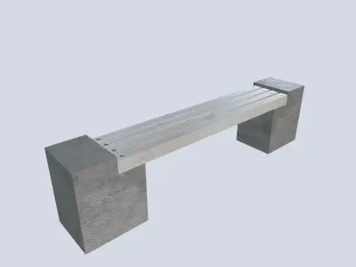 bench 4 Low-poly 3D model