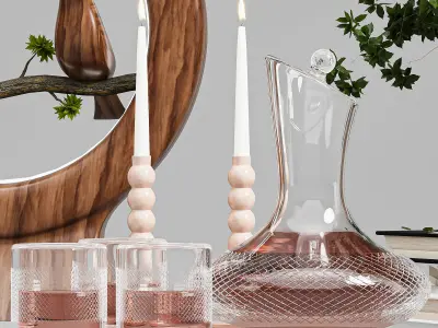 sparrow decorative set  3D model