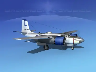 Douglas A-26C Invader V10 USAAF 3D model