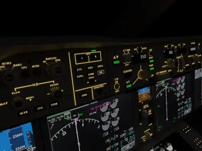 Boeing 787 Cockpit  - Flightdeck 3D model