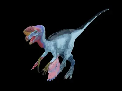 Oviraptor dinosaur Low-poly 3D model