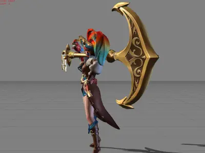 Ruby Pirate Parrot Low-poly 3D model