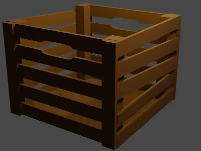 LowPoly Crate wooden Free low-poly 3D model