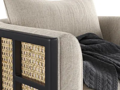 Upholstered Grid Back Chair Free 3D model