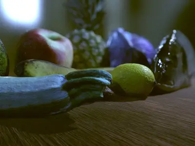 FRUITS AND VEGETABLES Free low-poly 3D model