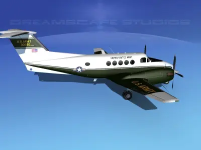 Beechcraft UC-12Q Huron V09 US Army 3D model