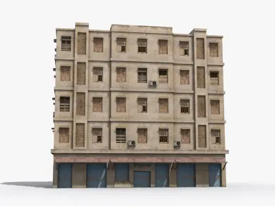 Arab Middle East Building x8 Low-poly 3D model
